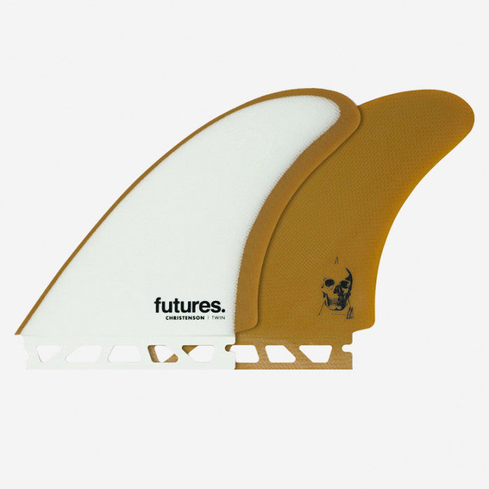Fins FUTURES - Twin Fins - CHRISTENSON Fiberglass Brown - M