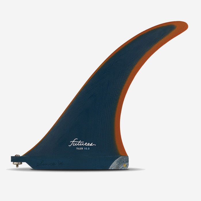 Fins FUTURES - Longboard fin - Tiller Fiberglass solid Cobalt / Patina 10.0
