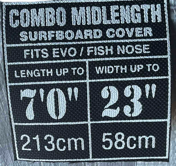 Board Cover - Island Style Reflecta Midlength Combo (Fin Slot) - jusqu'à 23'' largeur