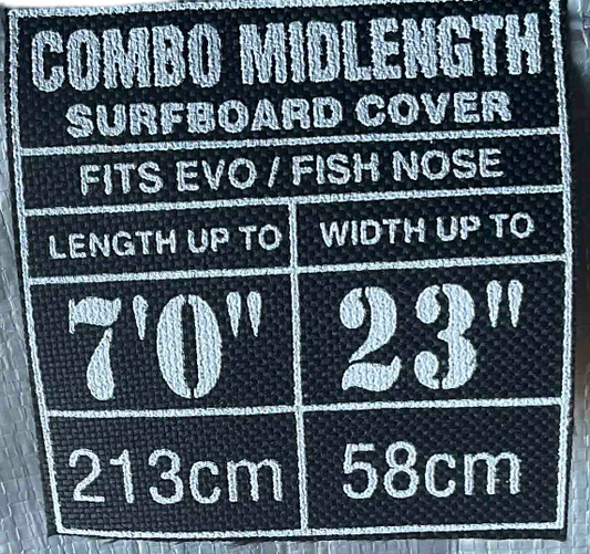 Board Cover - Island Style Reflecta Midlength Combo (Fin Slot) - jusqu'à 23'' largeur