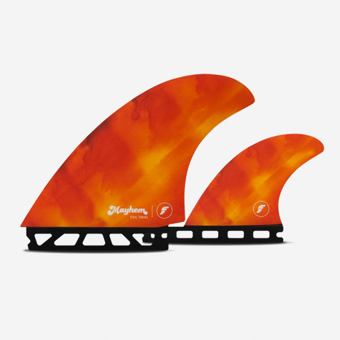 Fins FUTURES Twin+1 fins - Mayhem Evil Twin RTM Hex Red / Orange - Medium