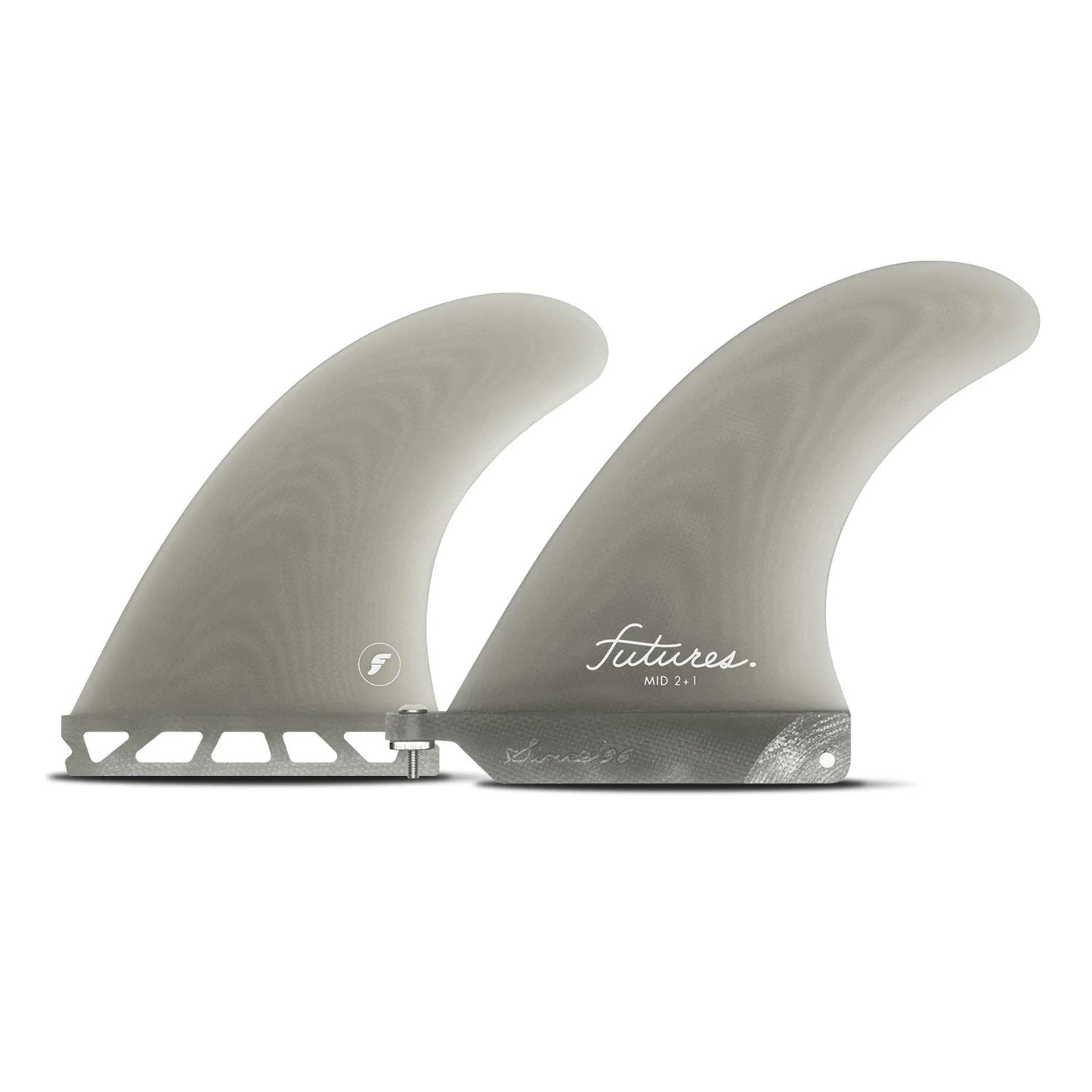 Fins FUTURES - Longboard fin - MID 2+1 - Fiberglass Smoke