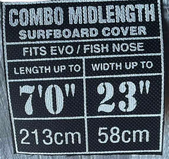 Board Cover - Island Style  Reflecta Midlength Combo (Fin Slot) - jusqu'à 23'' largeur